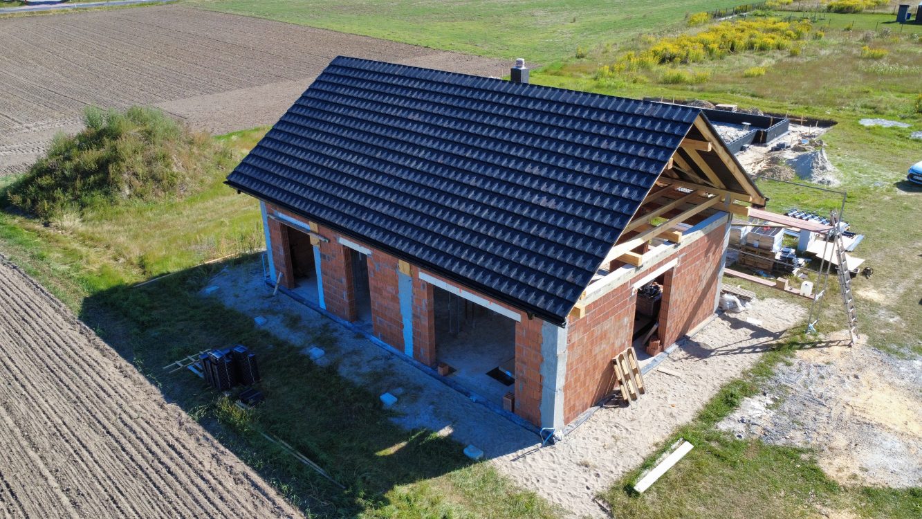 Kompleksowa budowa murowanego energooszczędnego domu jednorodzinnego 80 m², Namysłów.  Projekt Archon: Dom w Kruszczykach 10 (A)