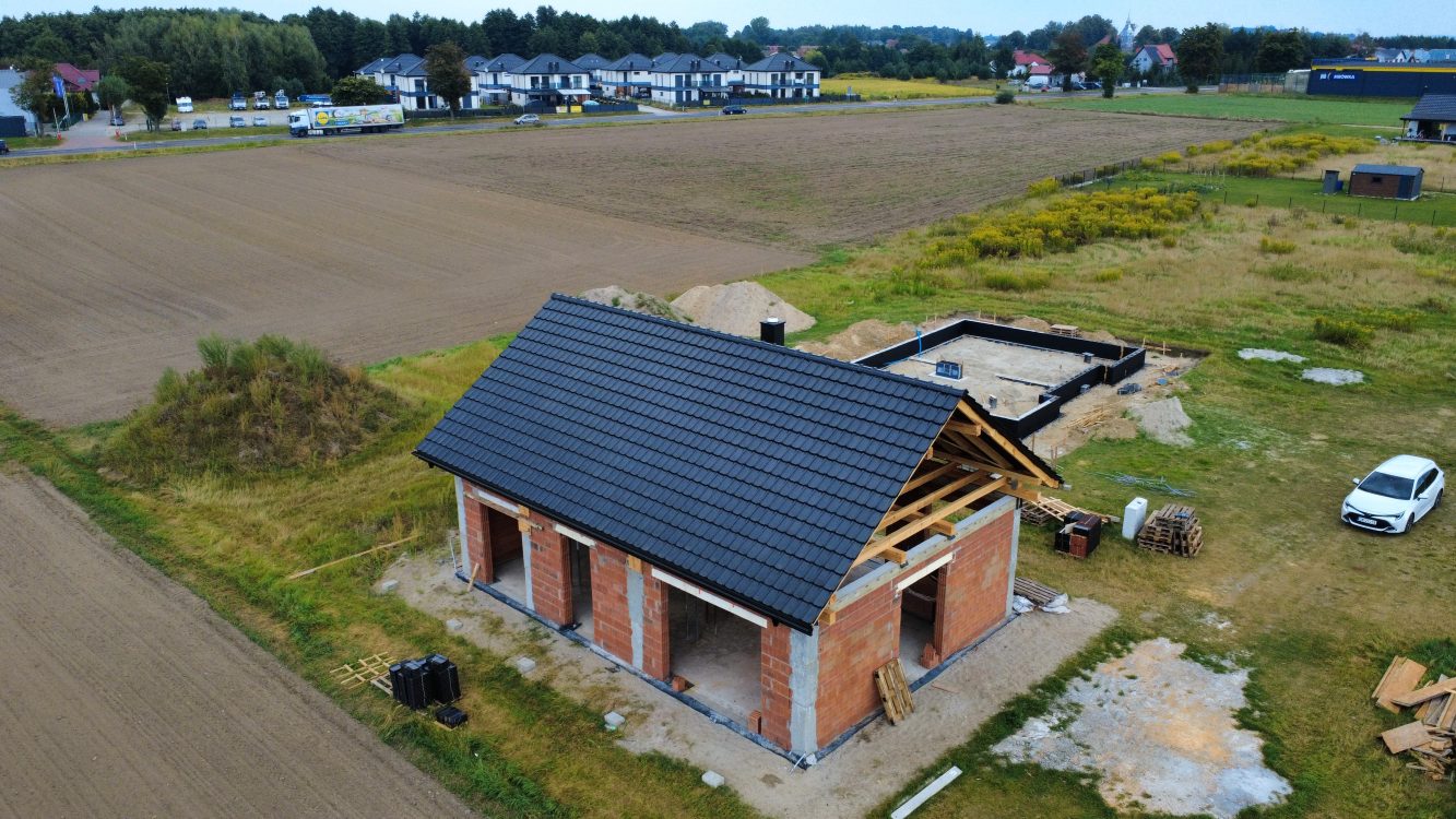 Kompleksowa budowa murowanego energooszczędnego domu jednorodzinnego 80 m², Namysłów.  Projekt Archon: Dom w Kruszczykach 10 (A)